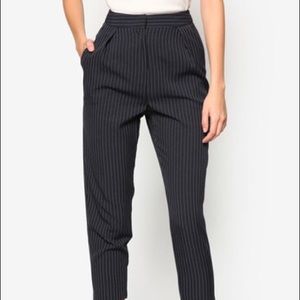 Topshop Black Pinstripe Peg Pants